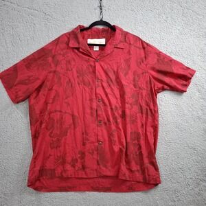 Princess Kaiulani Vintage Mens 2XL Red Floral Hawaiian Aloha Button Shirt Hawaii